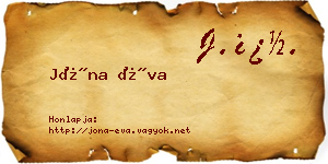 Jóna Éva névjegykártya