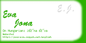 eva jona business card